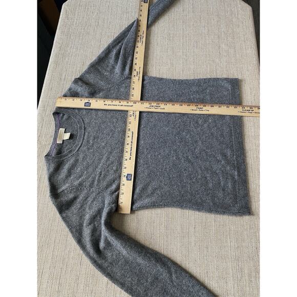 Simply Cashmere Women’s Gray Crewneck 100% Cashmere Sweater Size L - Picture 2 of 4